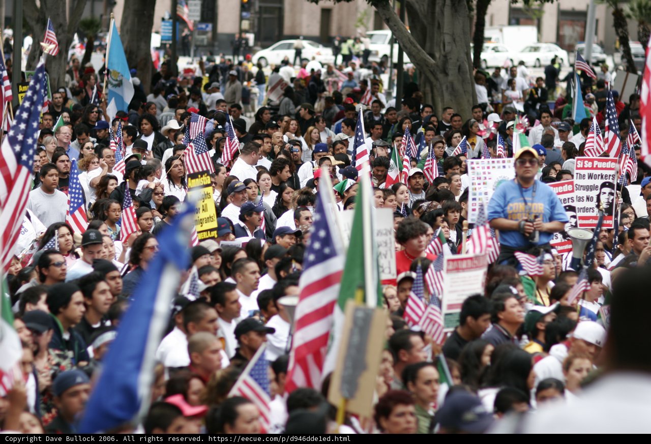 American Flags Fly High at Student Protest
