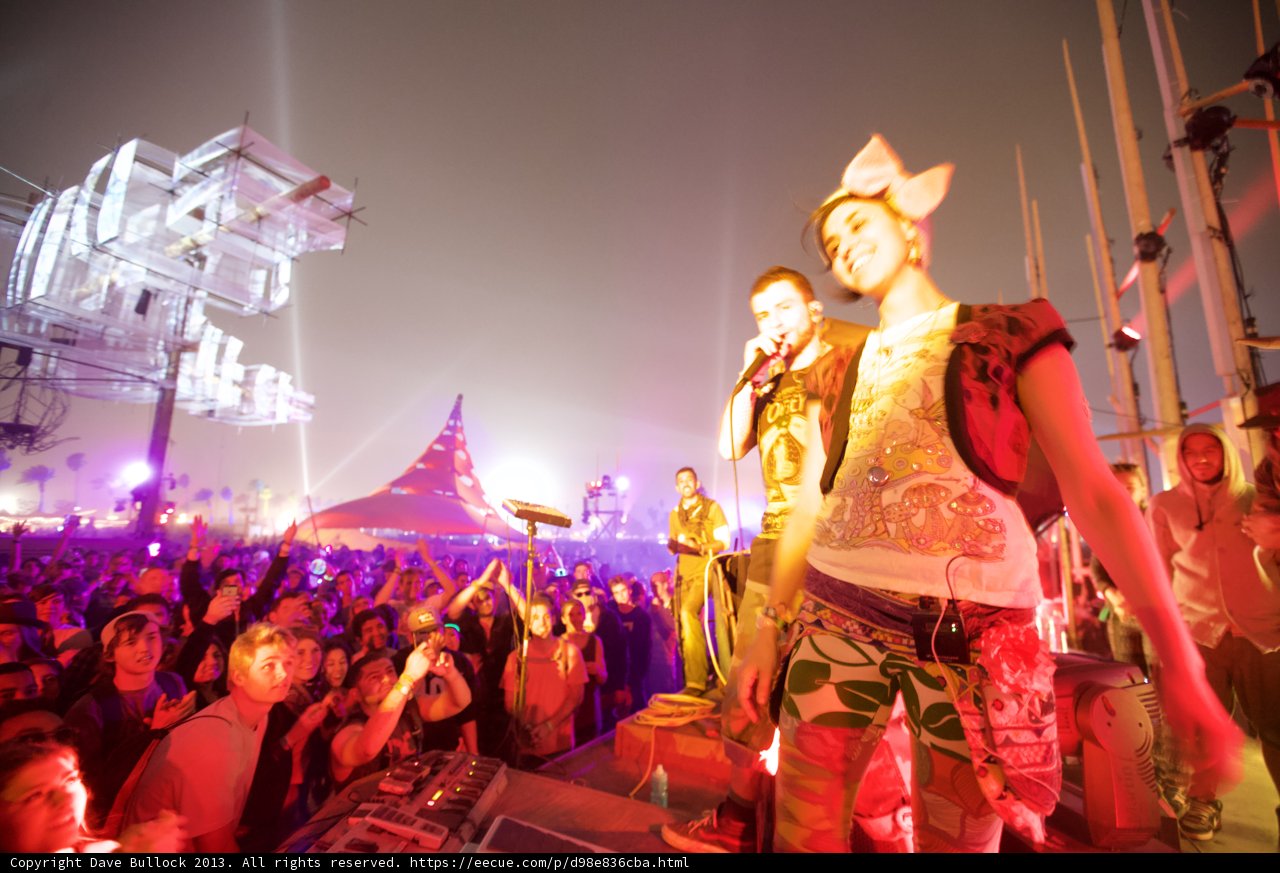 Coachella Gets Lit: Nighttime Crowd at Music Festival