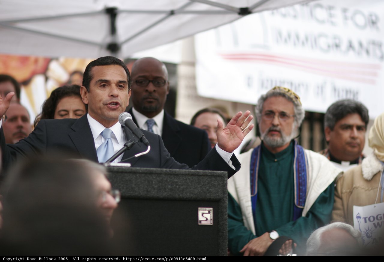 Antonio Villaraigosa Speaking at a Rally