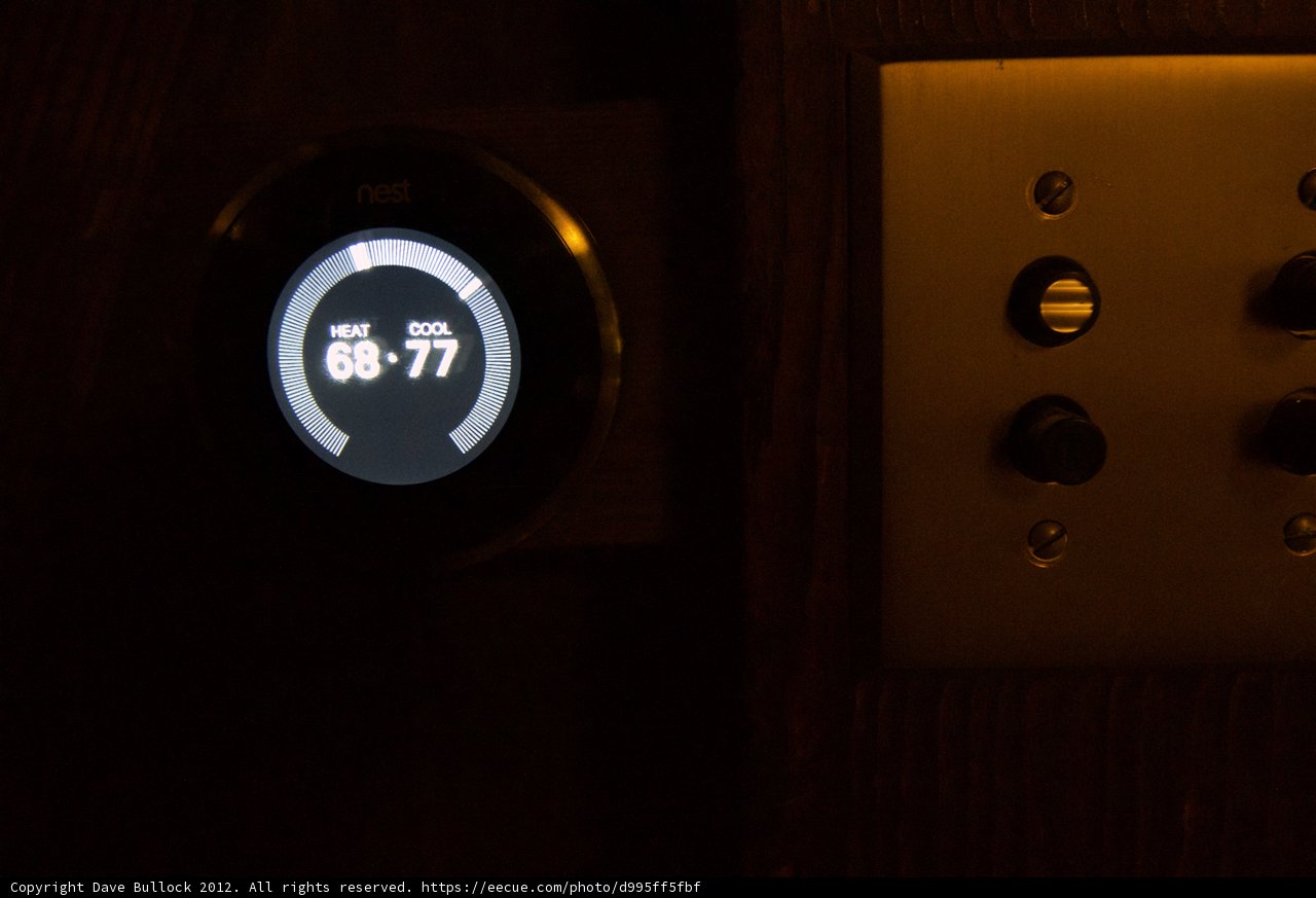 Nest Thermostat Illuminated by Digital Clock