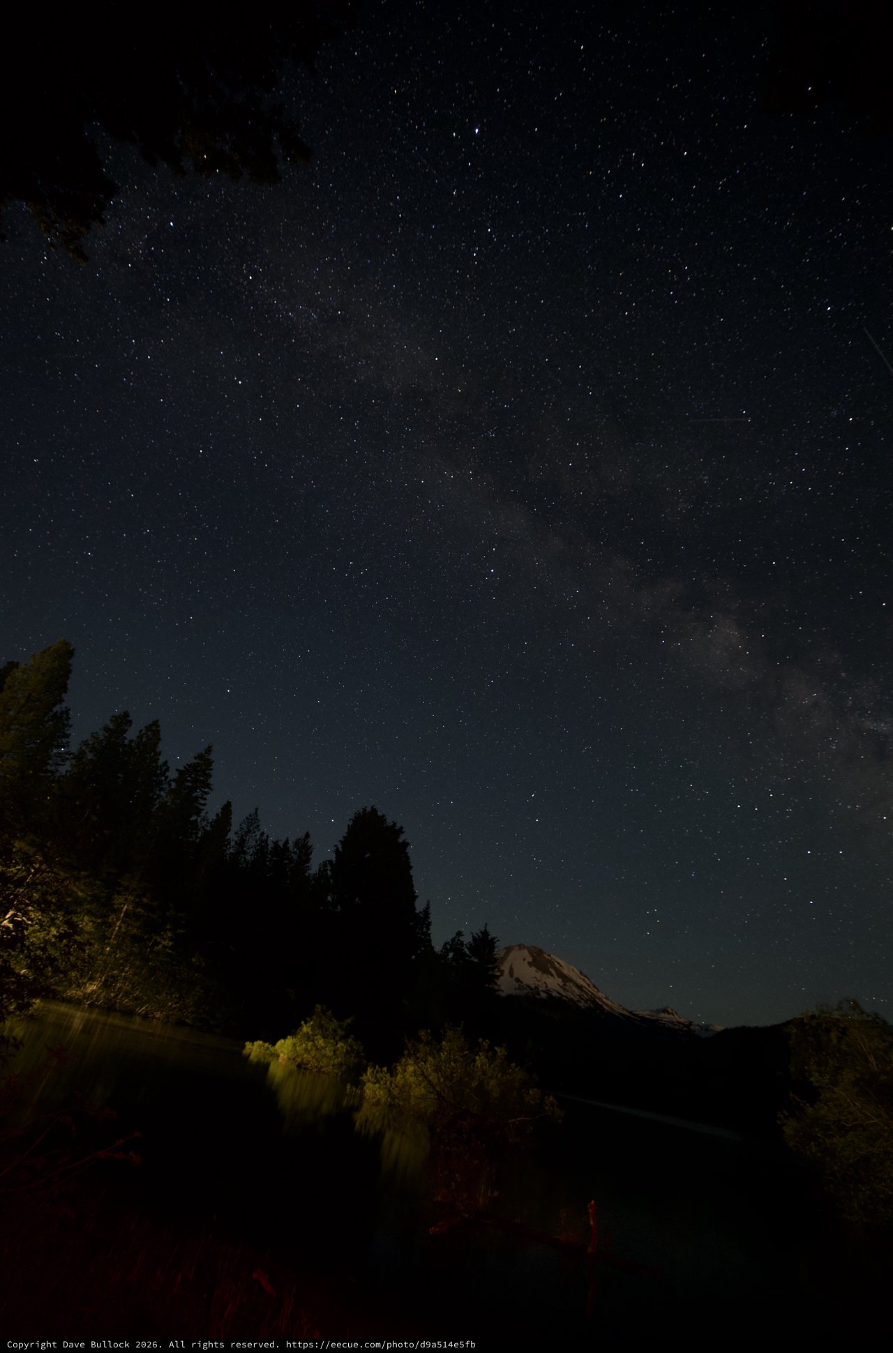 Milky Way Arches Over Mount Lassen at Night