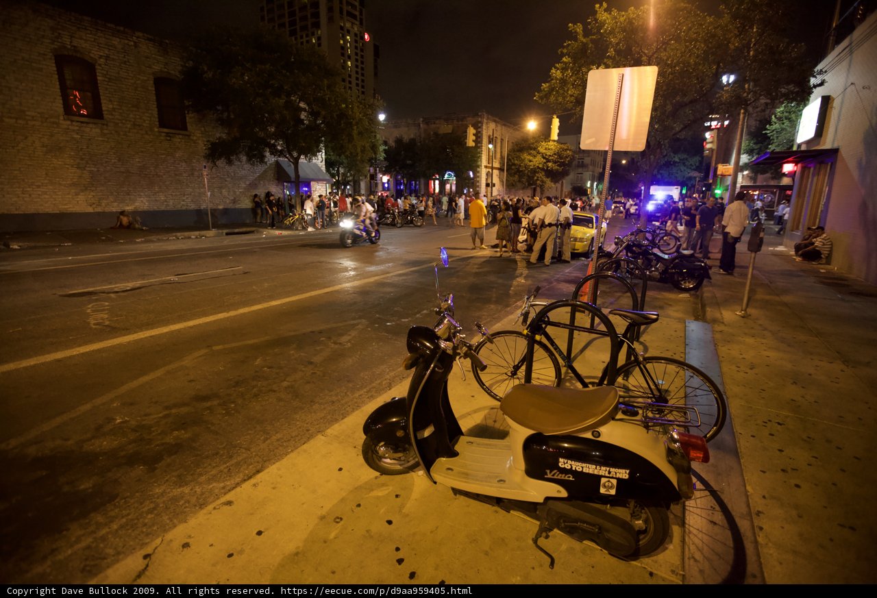 Lone Scooter on the Austin Streets
