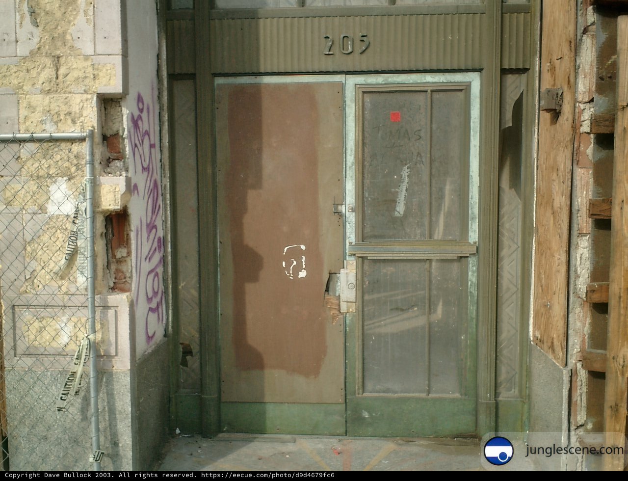Graffiti on Door and Fence