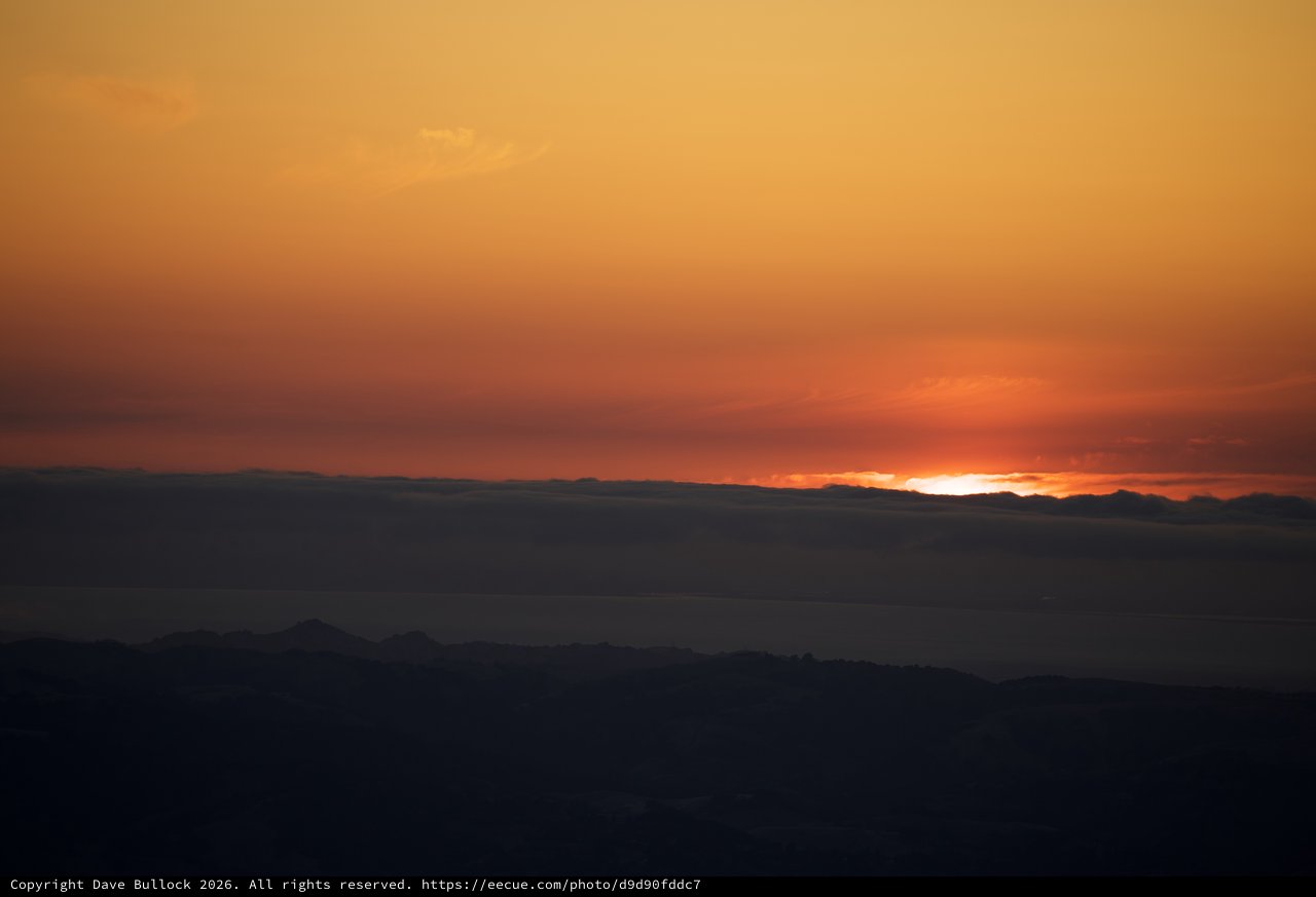 Fiery Sunset Over Bay Area from Mount Diablo