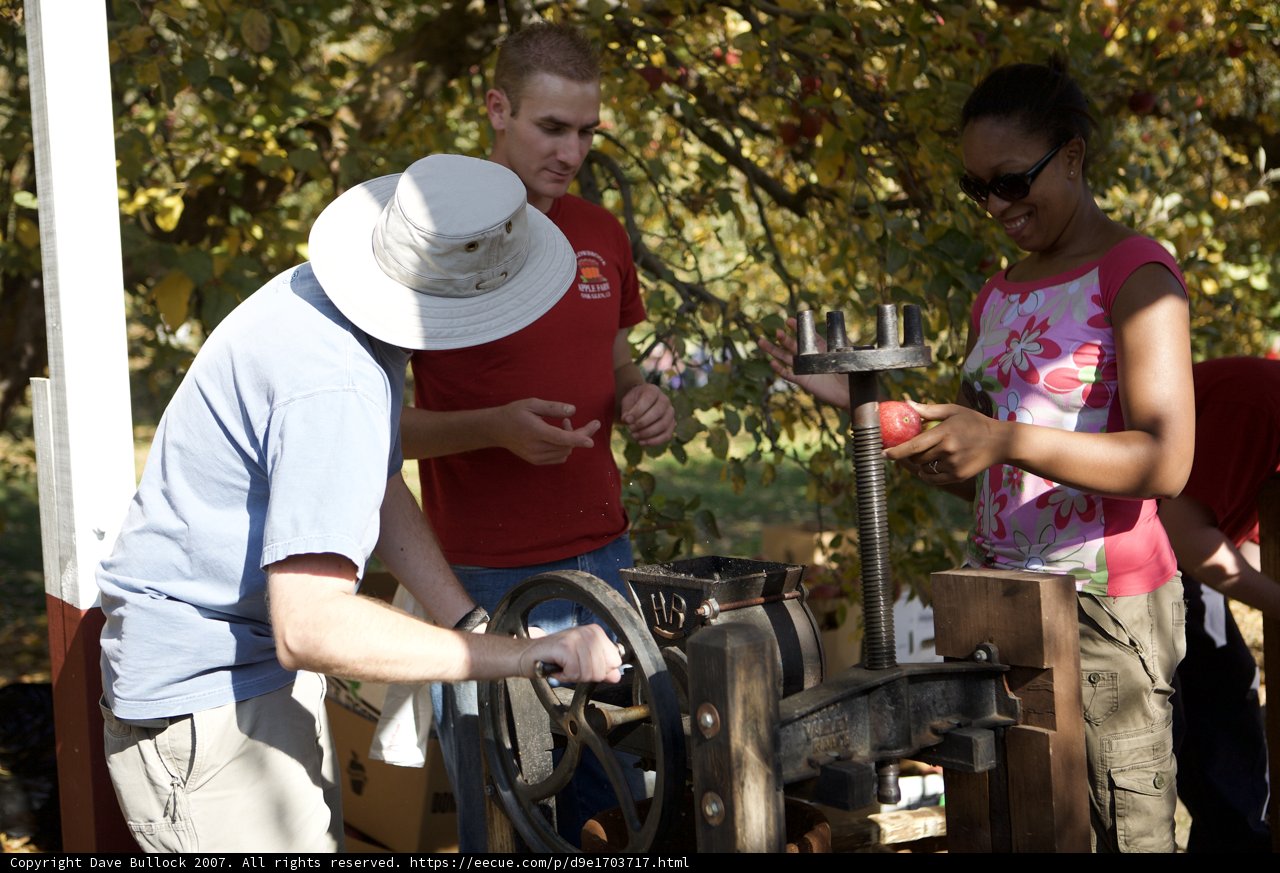 Working the Apple Press at UA Farm