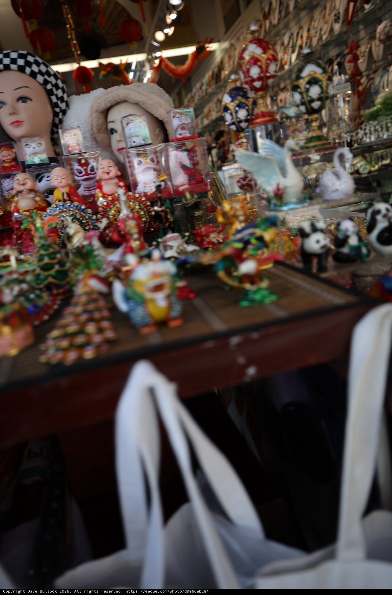 Colorful Asian Trinket and Souvenir Shop Display