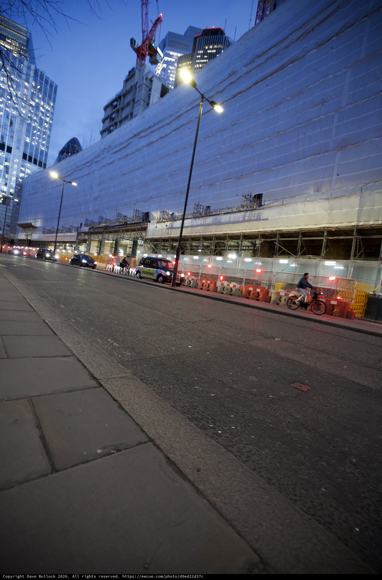 Urban Construction Site at Dusk in London