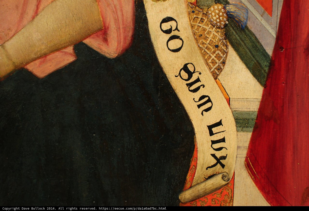 Woman Holding Banner with Man Painting