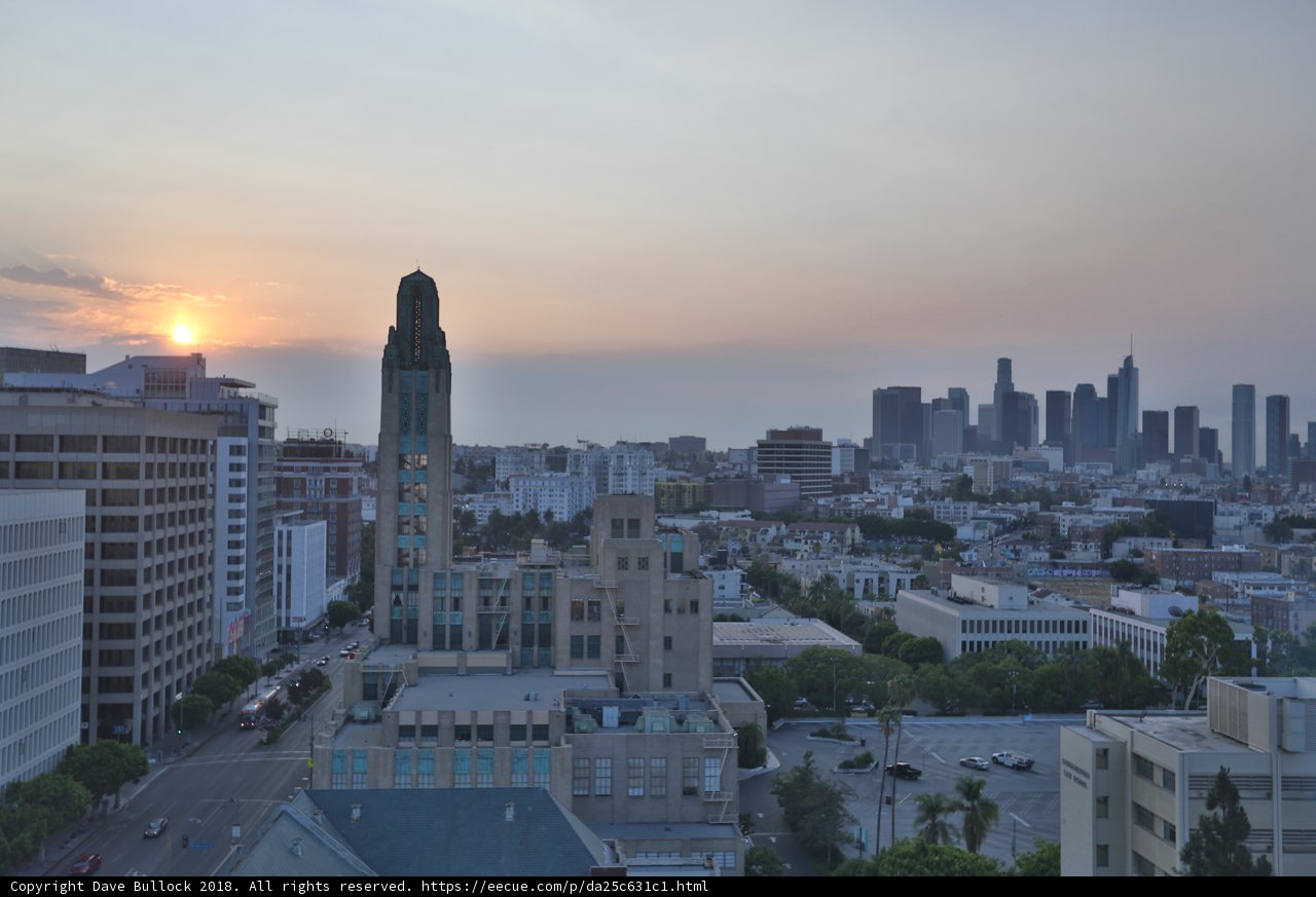 Golden Hour Glowing Over LA Skyline