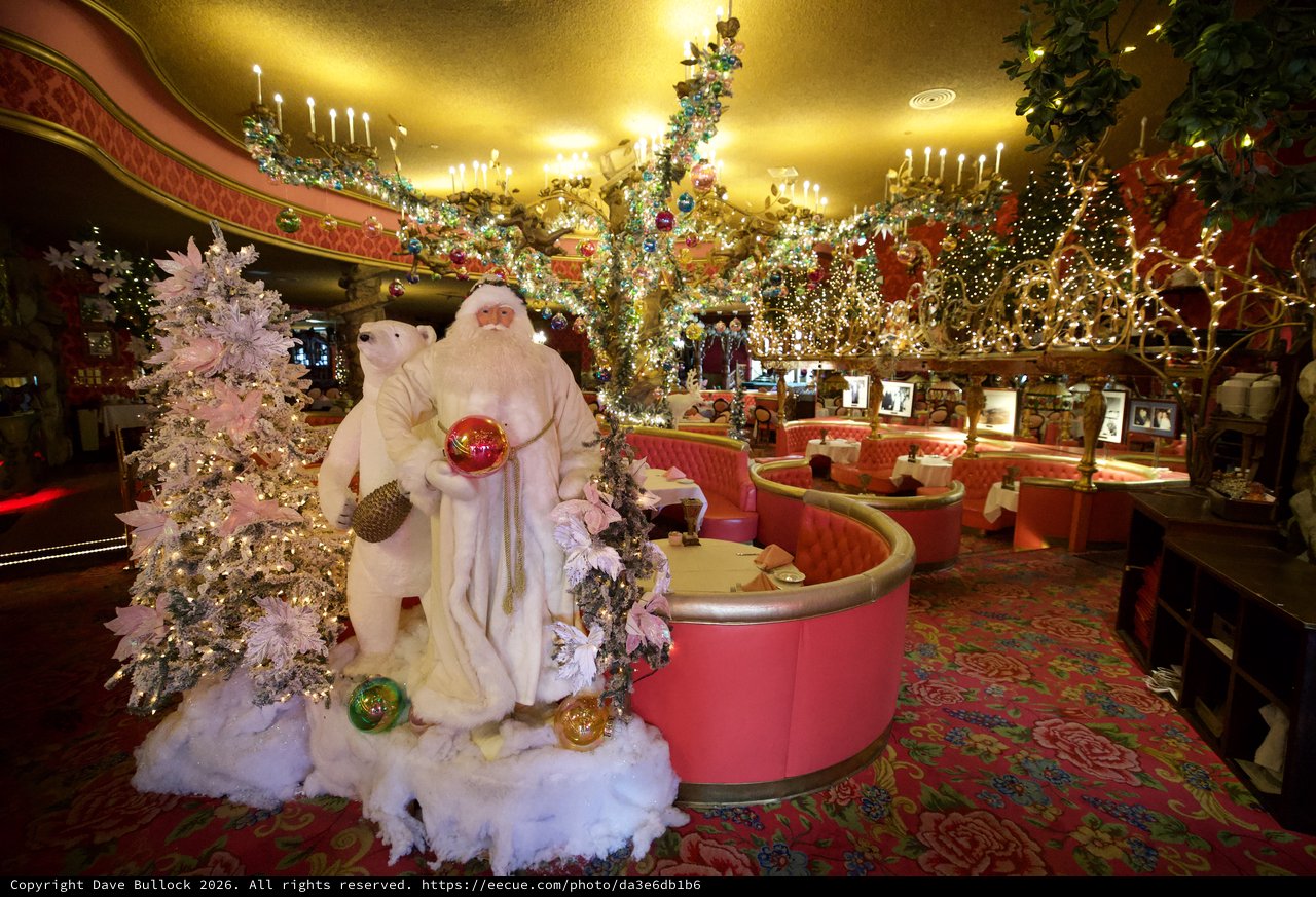Lavish Christmas Display at Madonna Inn Restaurant