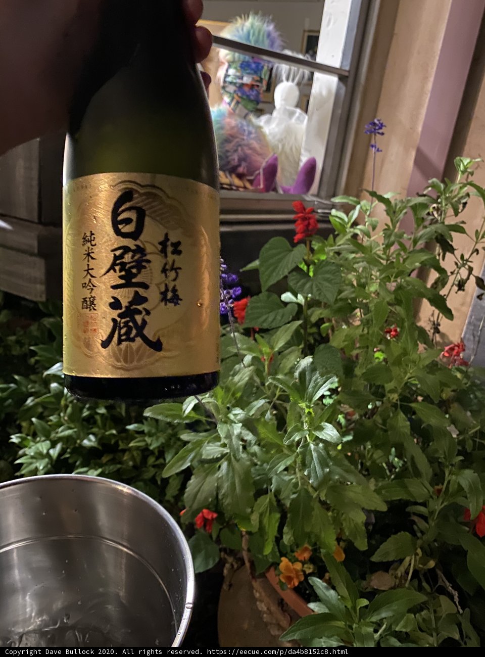 Sake with Decorative Plants