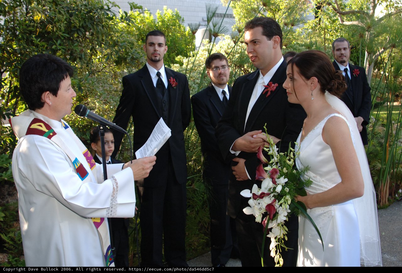 Outdoor Wedding Ceremony Under Lush Garden Canopy