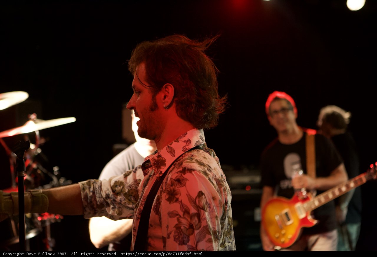 Man in Floral Shirt Entertains the Crowd with His Guitar