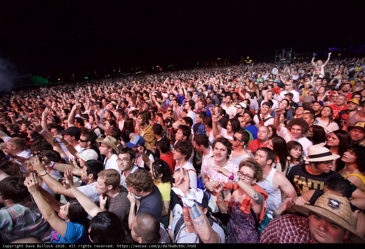 Vibrant Crowd at Coachella Music Festival