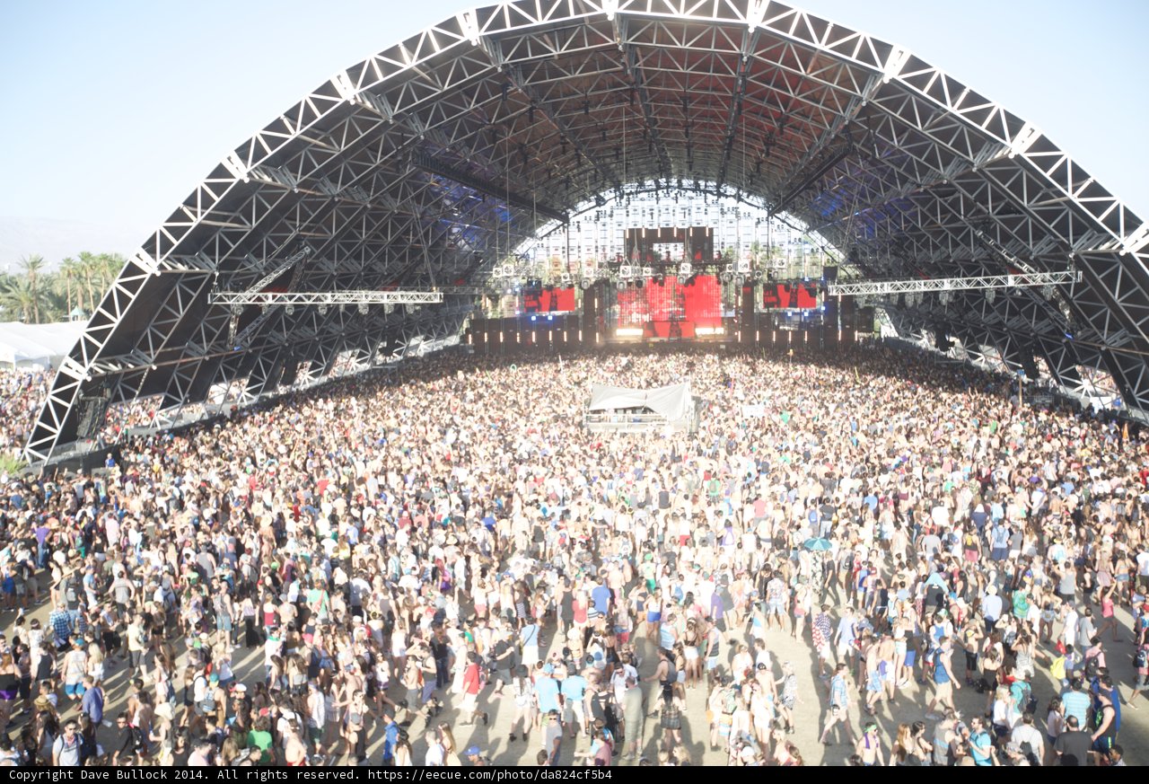 Concert Crowd at Coachella Festival