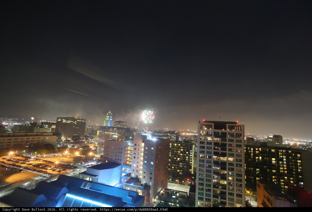 4th of July Fireworks over the City Skyline