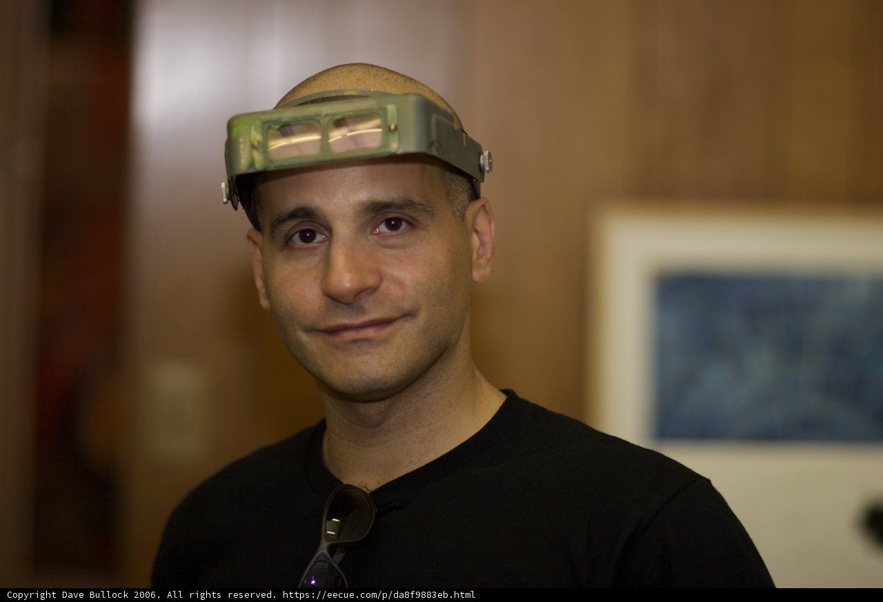 Bald Man with Camera Headband