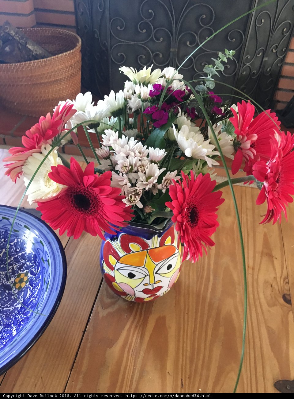 Flower Arrangement on a Wooden Table