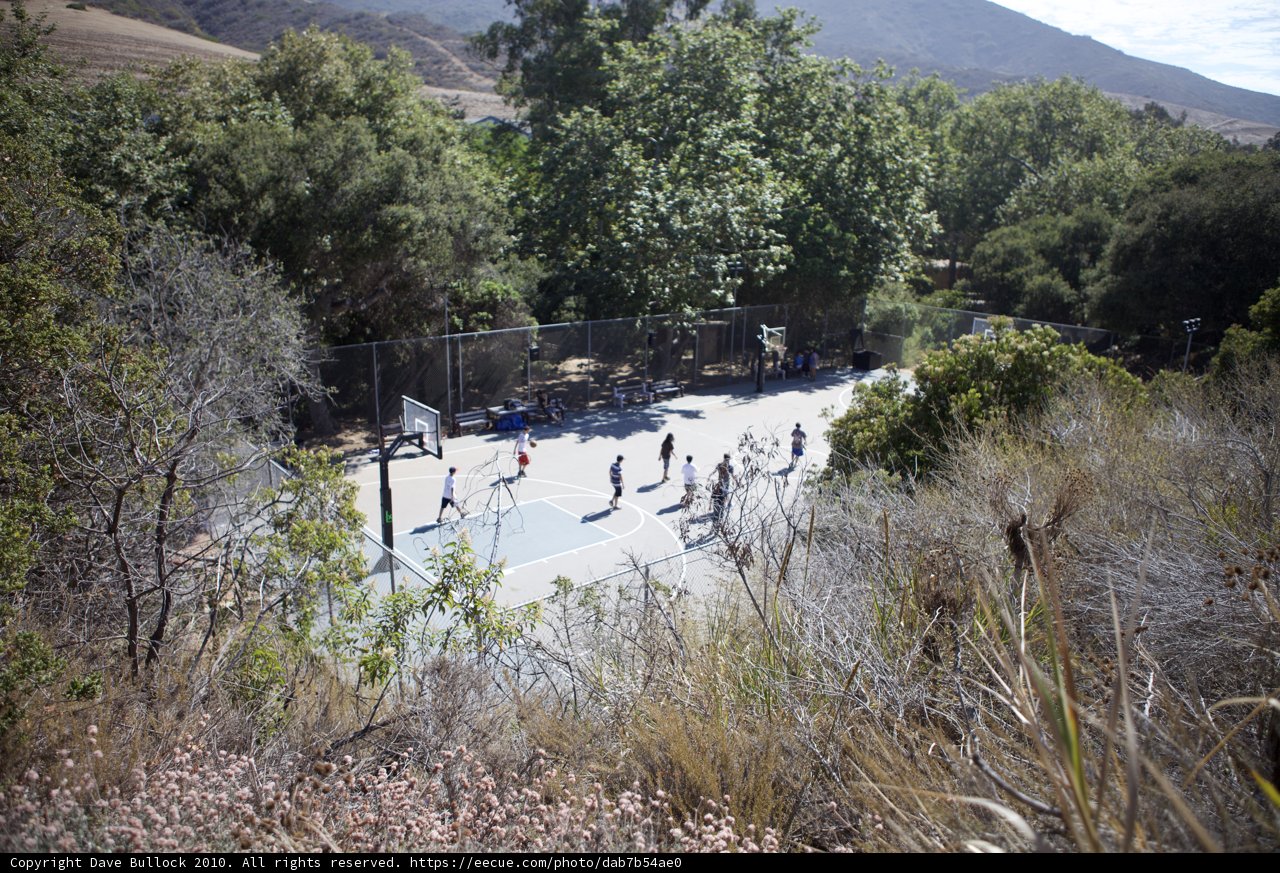 Basketball Game on an Outdoor Court