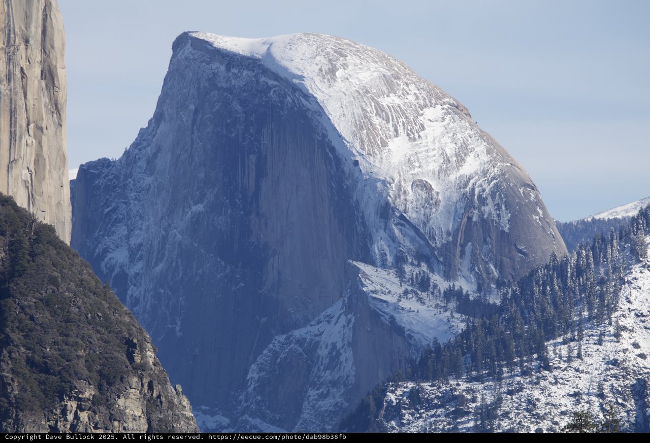 Half Dome in Winter Snow, Yosemite National Park