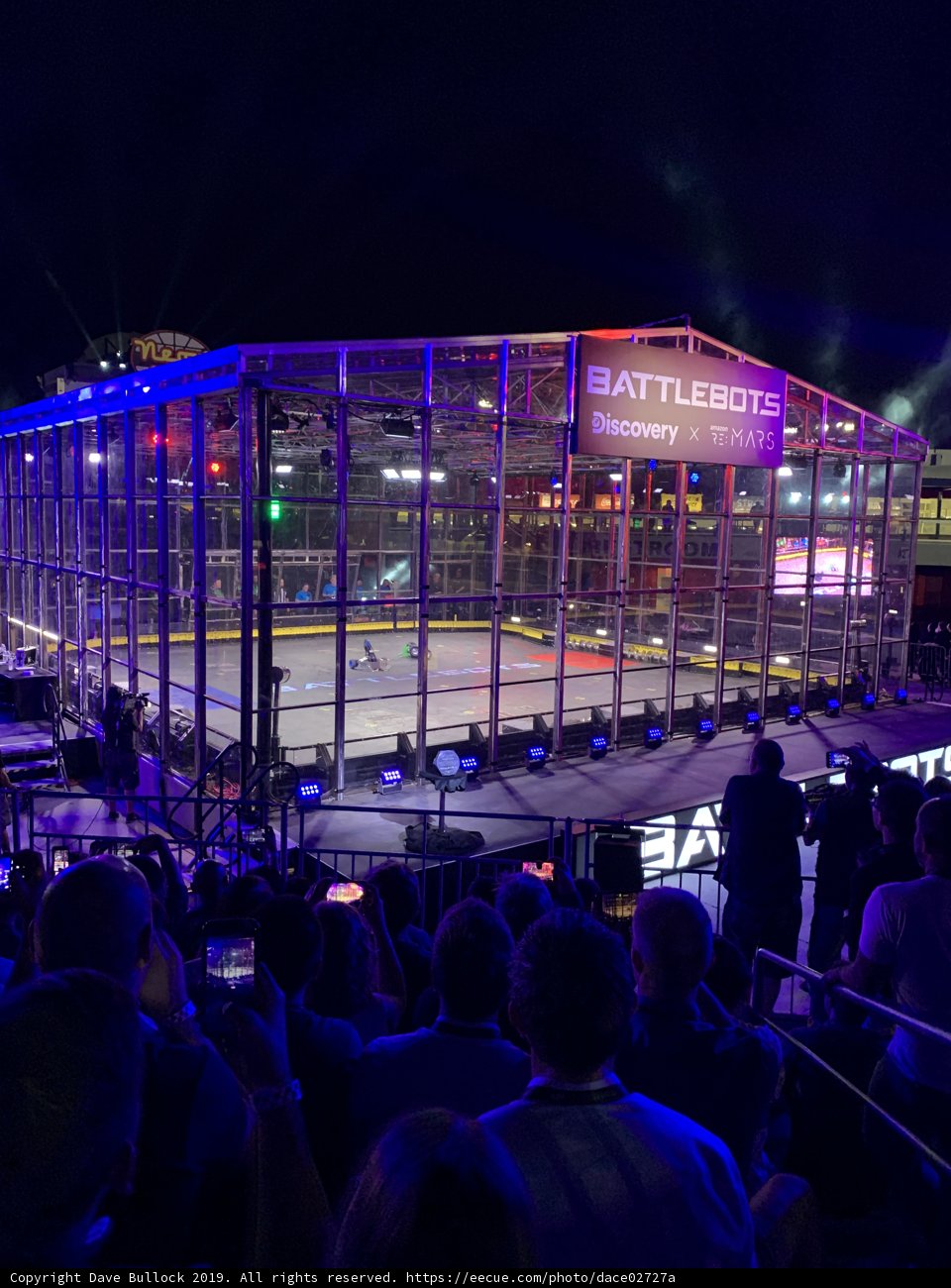 Excited Fans at Hockey Game in the Heart of the City