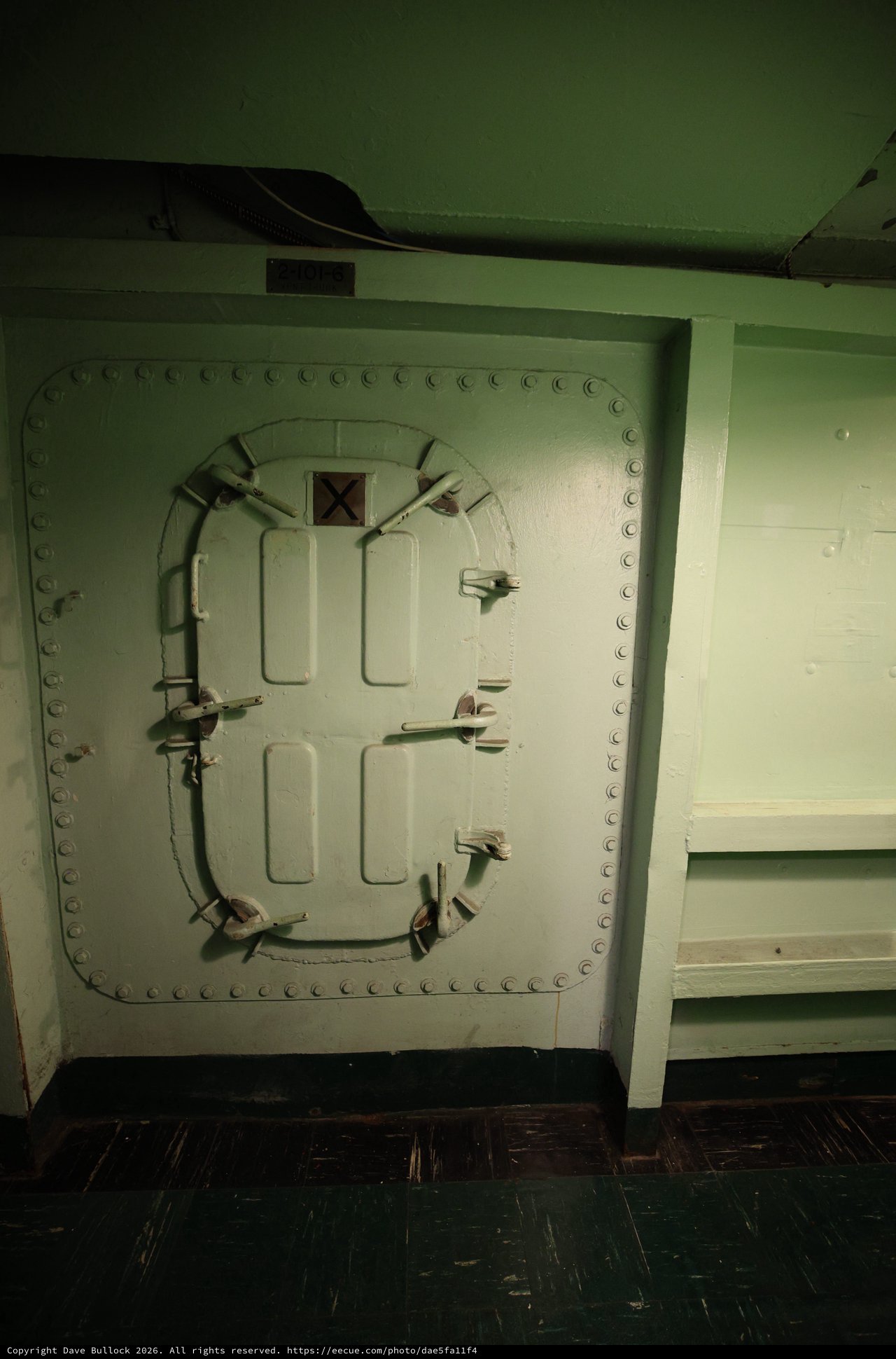 Watertight Hatch Door on USS Hornet Aircraft Carrier