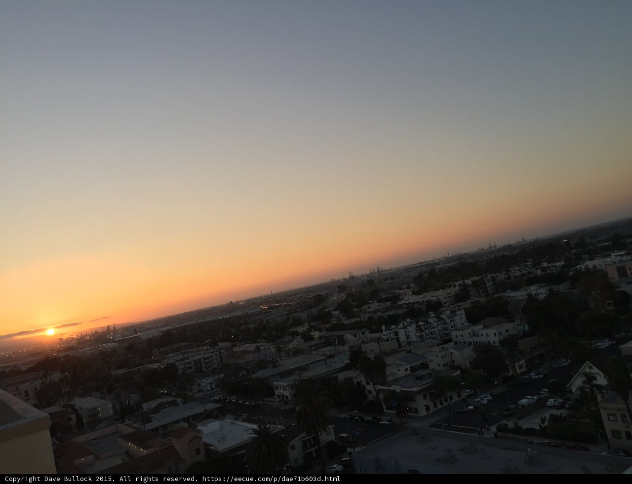 Sunset over the Long Beach Skyline