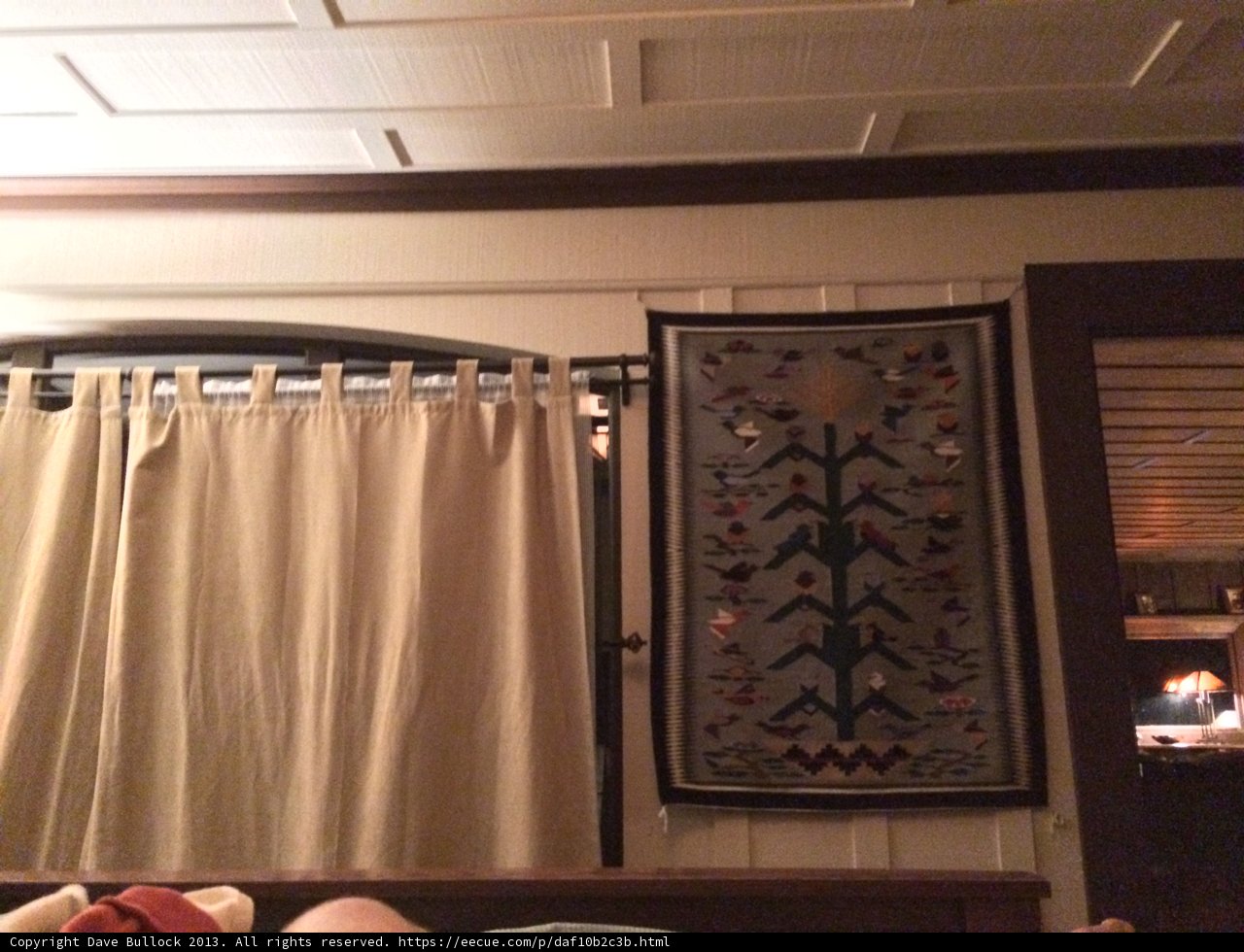 Artistic Wall Decor with Tree and Curtain