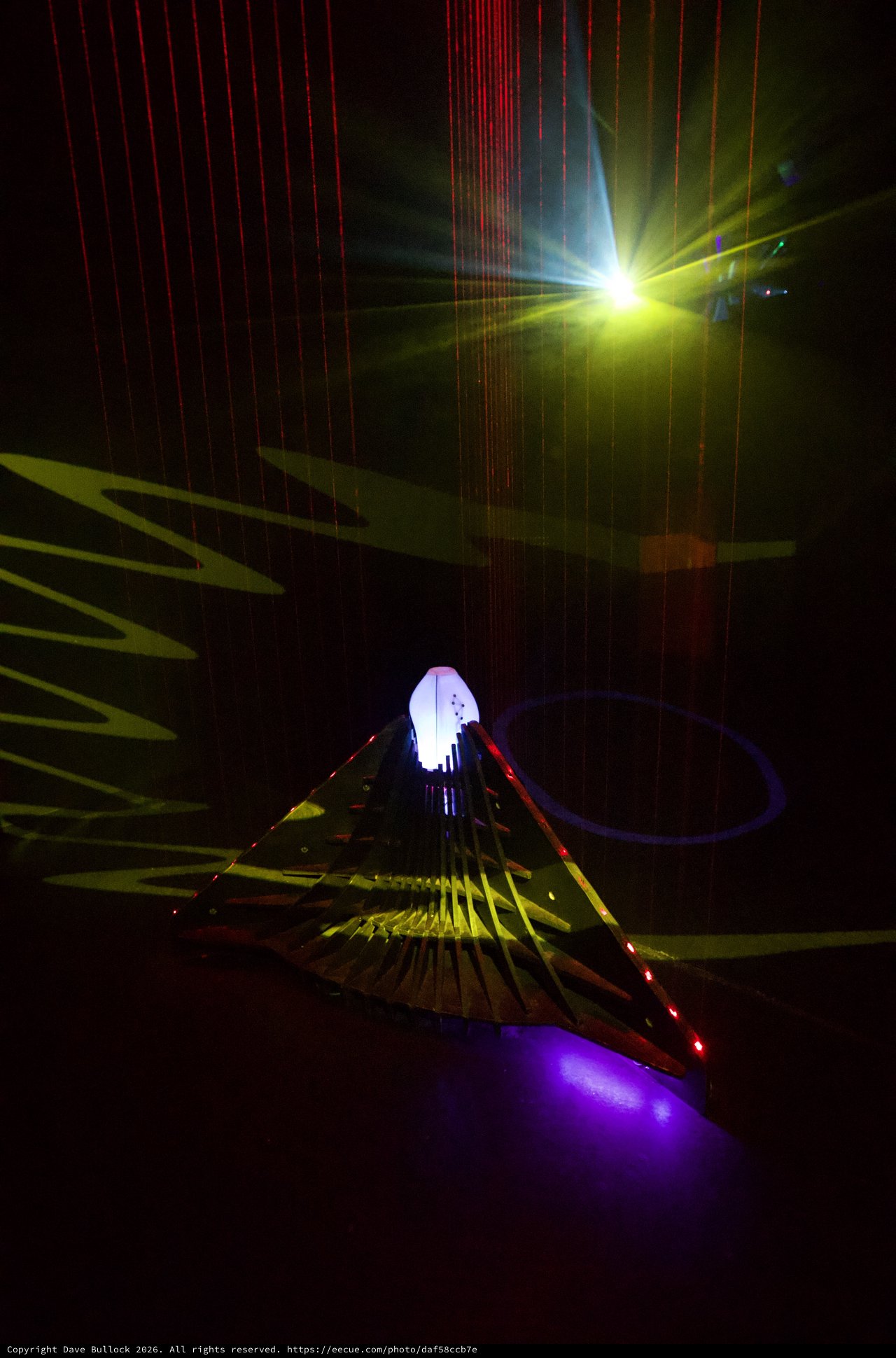 Illuminated Art Installation with Laser Light Display