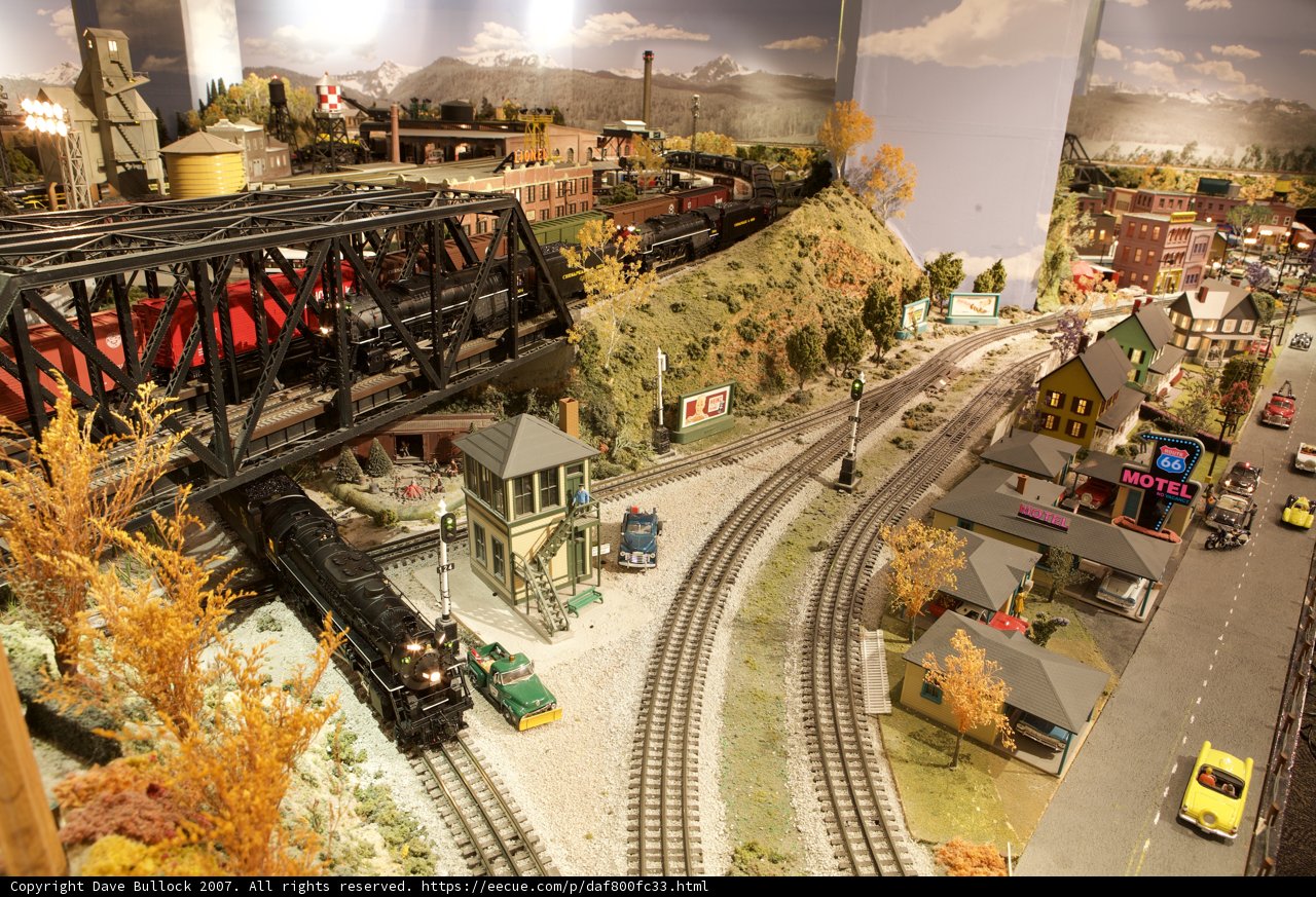 Miniature Railroad Bridge in a Toy Train Set