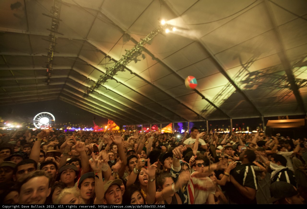 Energized Crowd at Coachella Music Festival