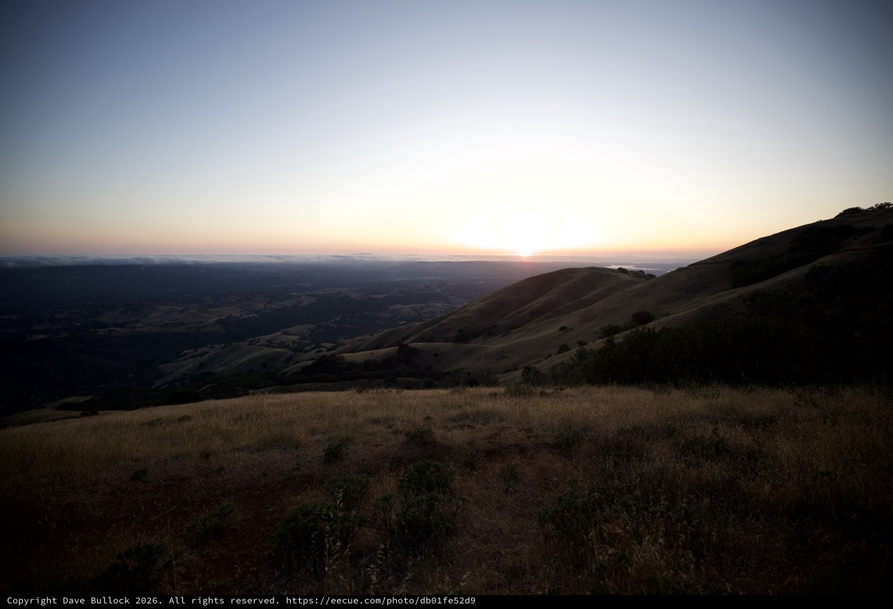 Golden Hour Fades Over Mount Diablo's Western Slopes