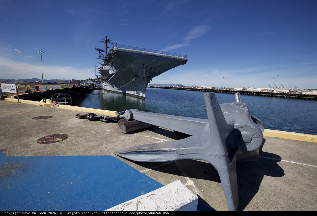 Aircraft Carrier USS Hornet Docked at Harbor