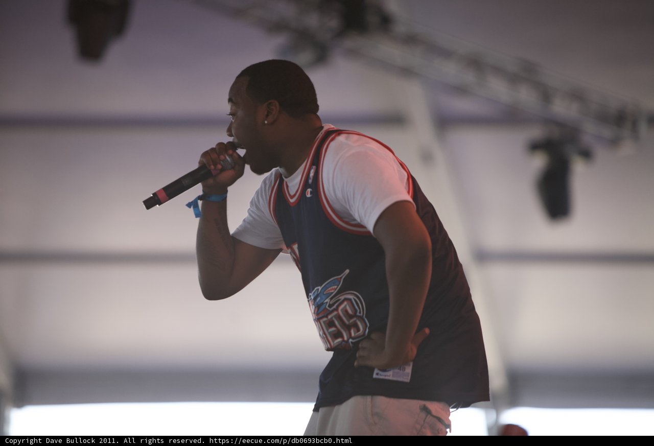 Blue Shirted Man Rocks the Stage
