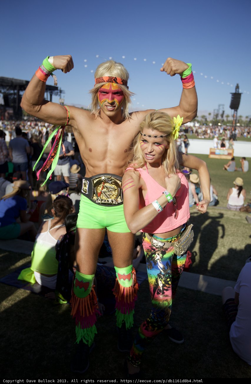 Festive Couple in Vibrant Costumes