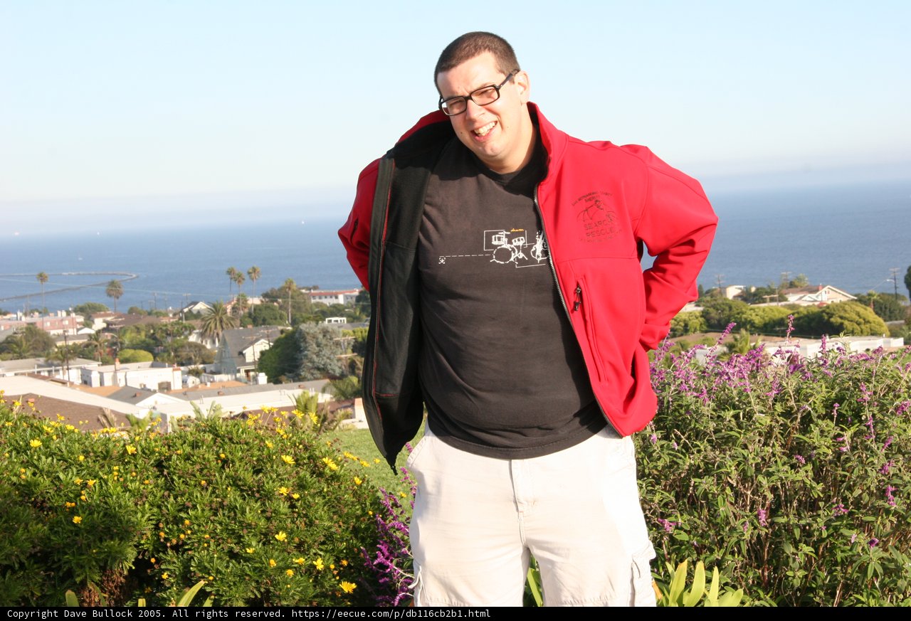 Red Jacket by the Ocean