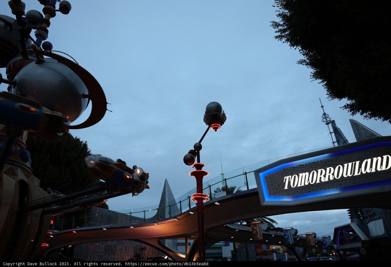 Illuminated Entrance to the Disney Metropolis