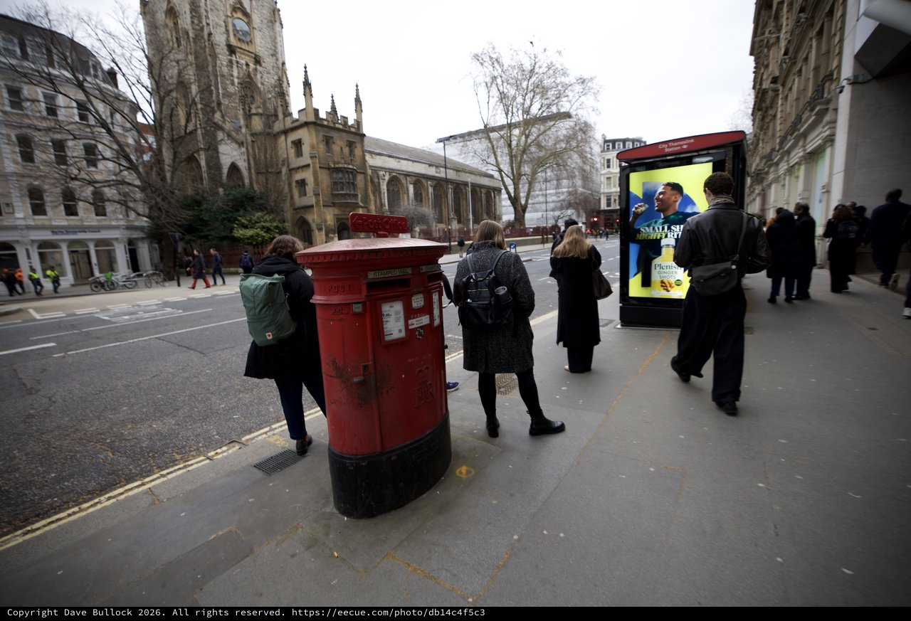 Historic Church and Red Post Box on London Street
