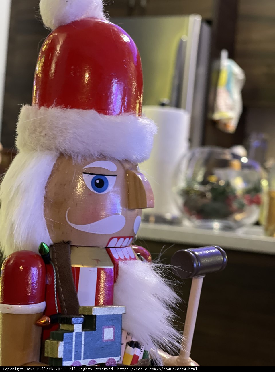 Nutcracker with Santa Hat and Hammer