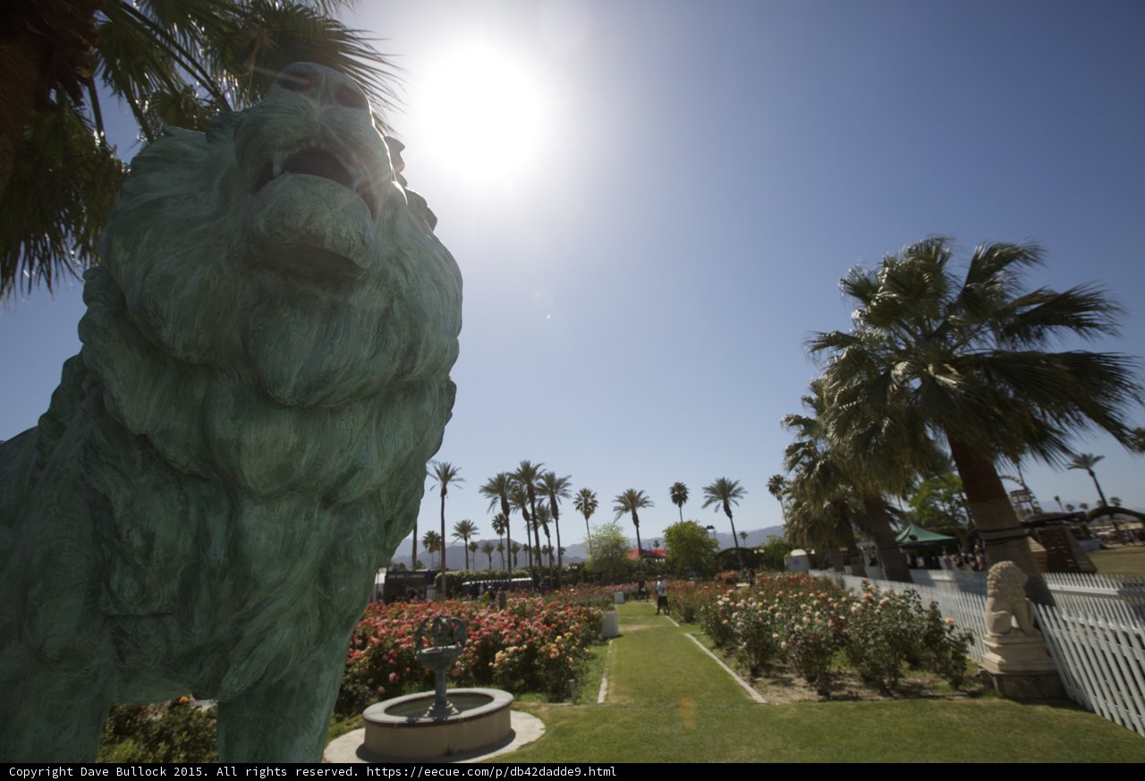 Majestic lion statue in the park