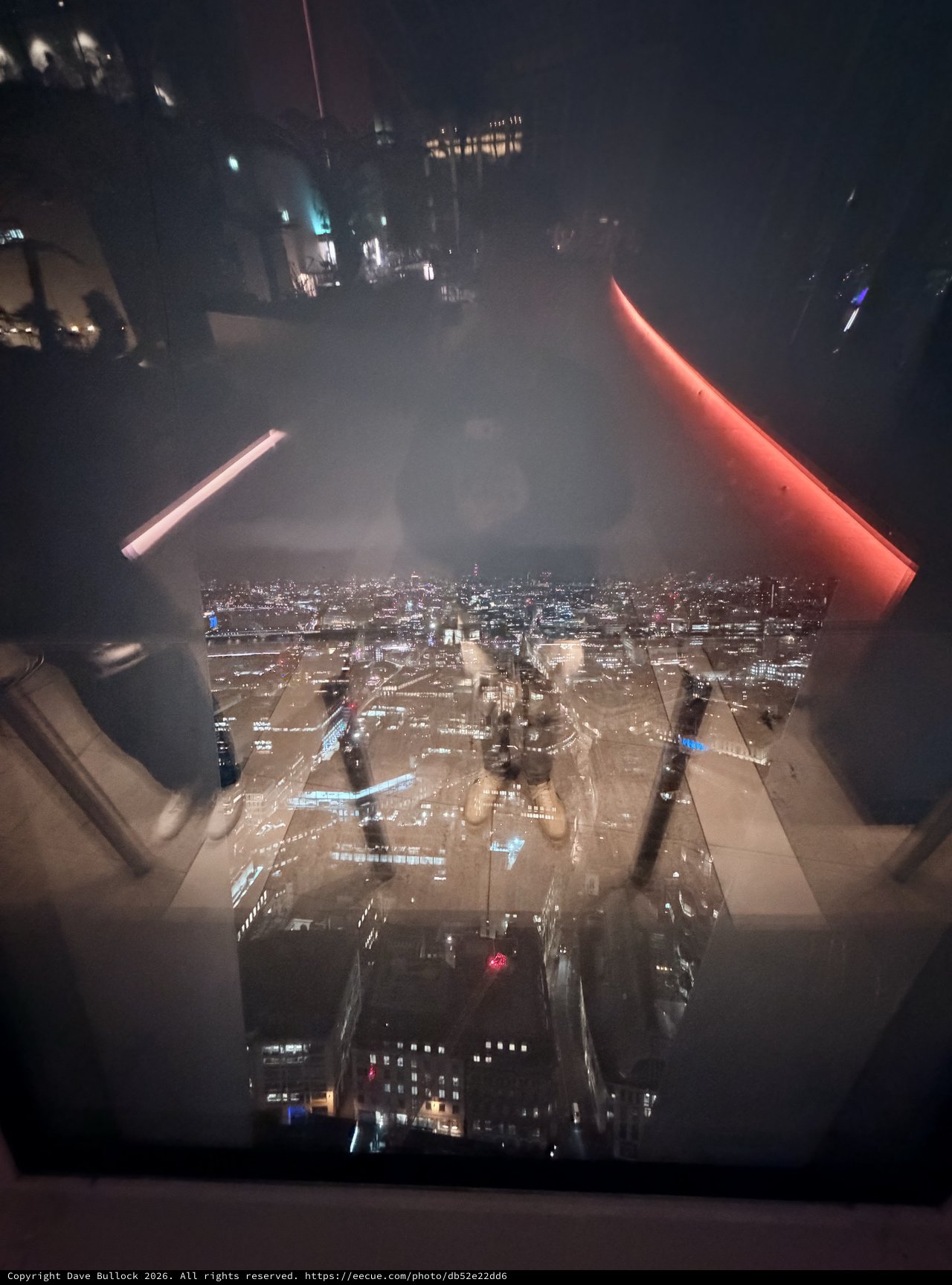 Glass Floor View Over London Cityscape at Night