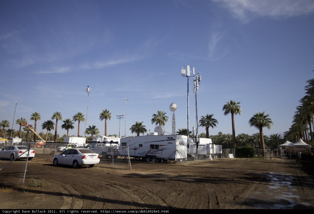 RVs and Palm Trees in Coachella Parking Lot