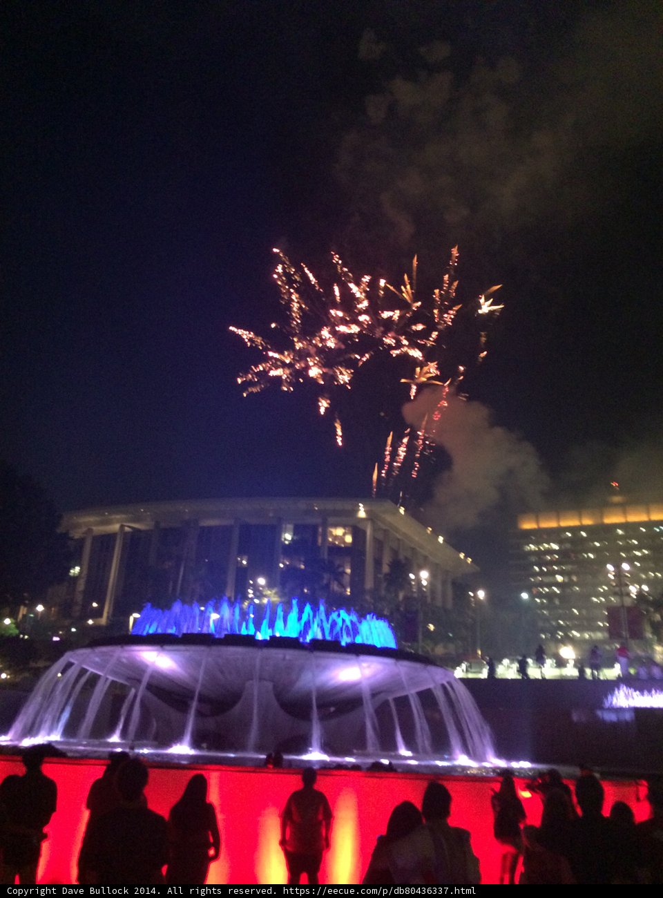Fireworks light up the LA skyline