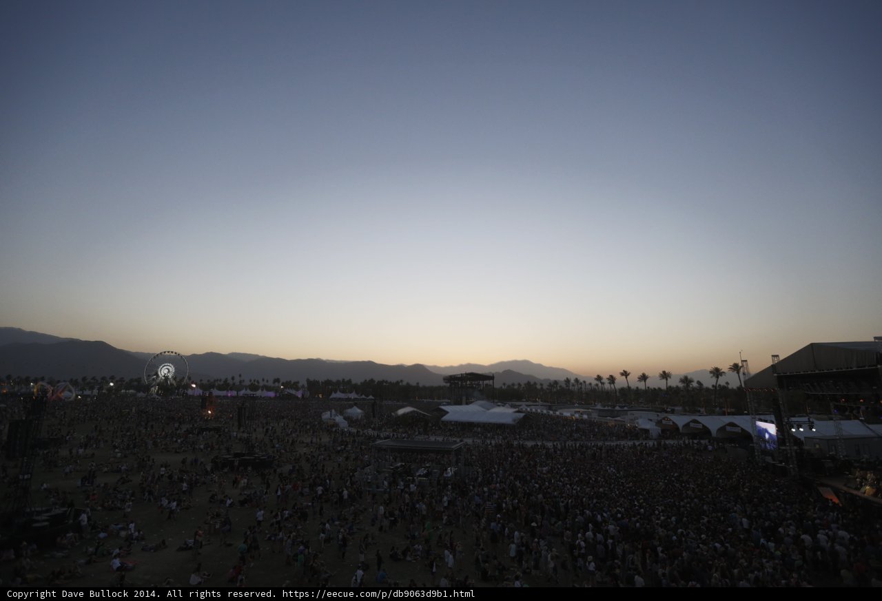 Sunset Crowd at Coachella Music Festival
