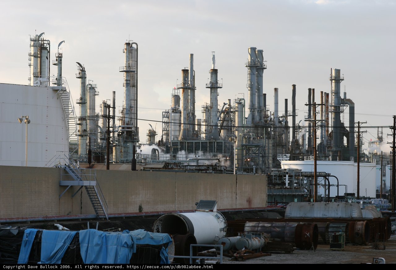 Majestic Refinery Building under a Cloudy Sky