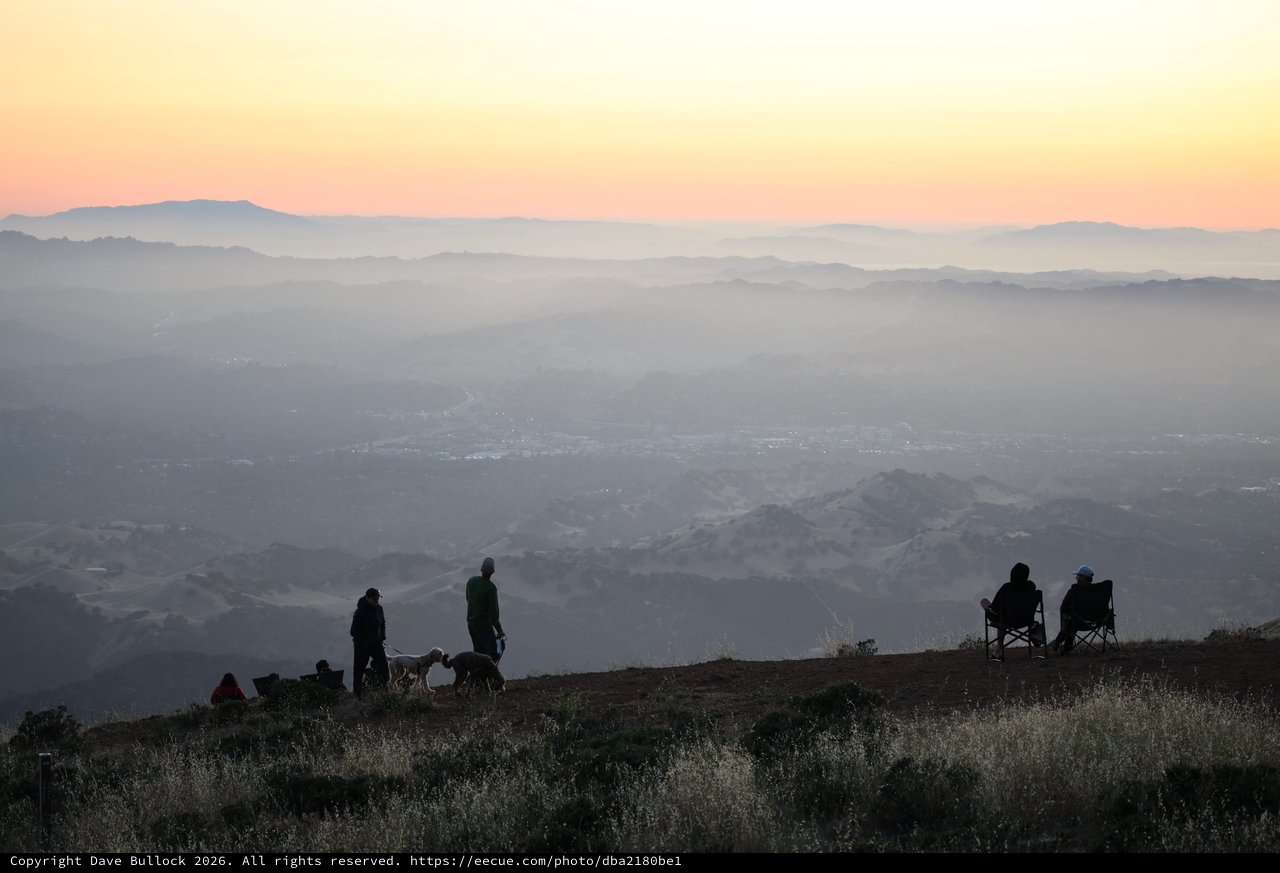 Twilight Silhouettes Overlooking the Bay Area Valley