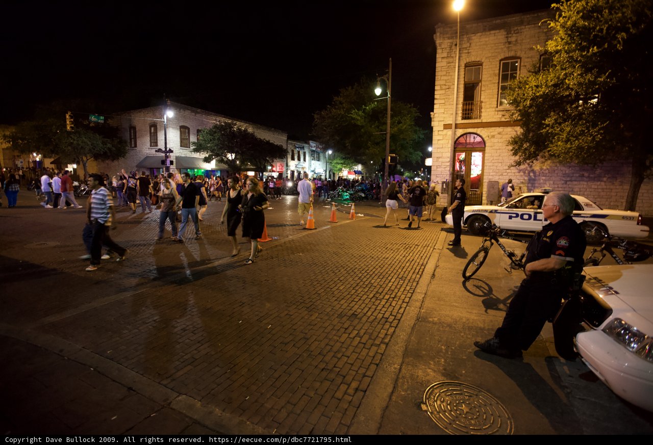 Officer Directs Traffic on Busy Austin Street