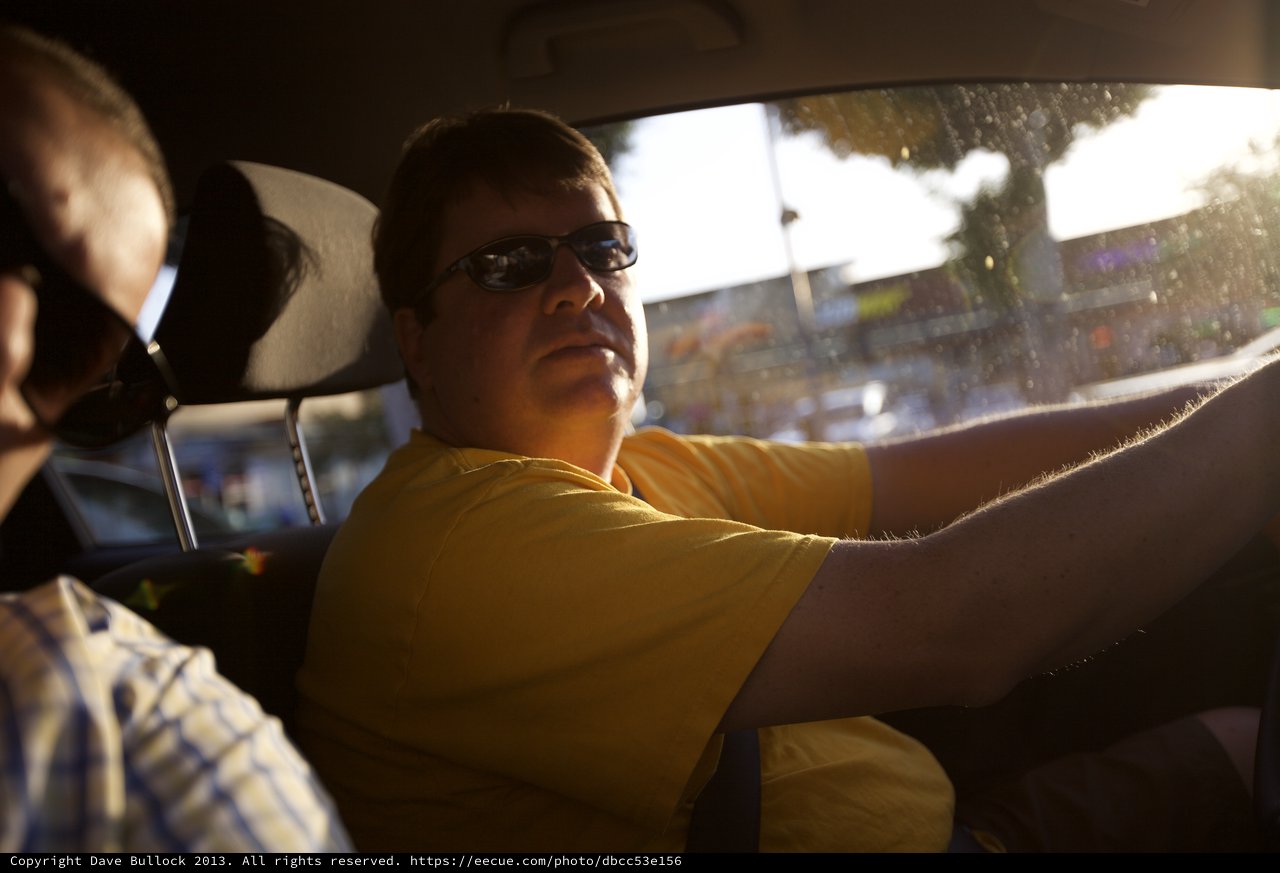 Golden Hour Driver Behind the Wheel Urban Ride