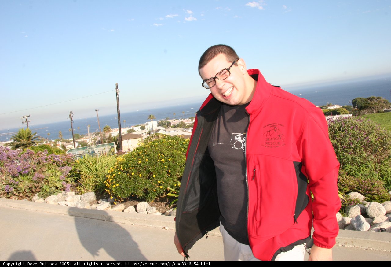 Red Jacket by the Ocean