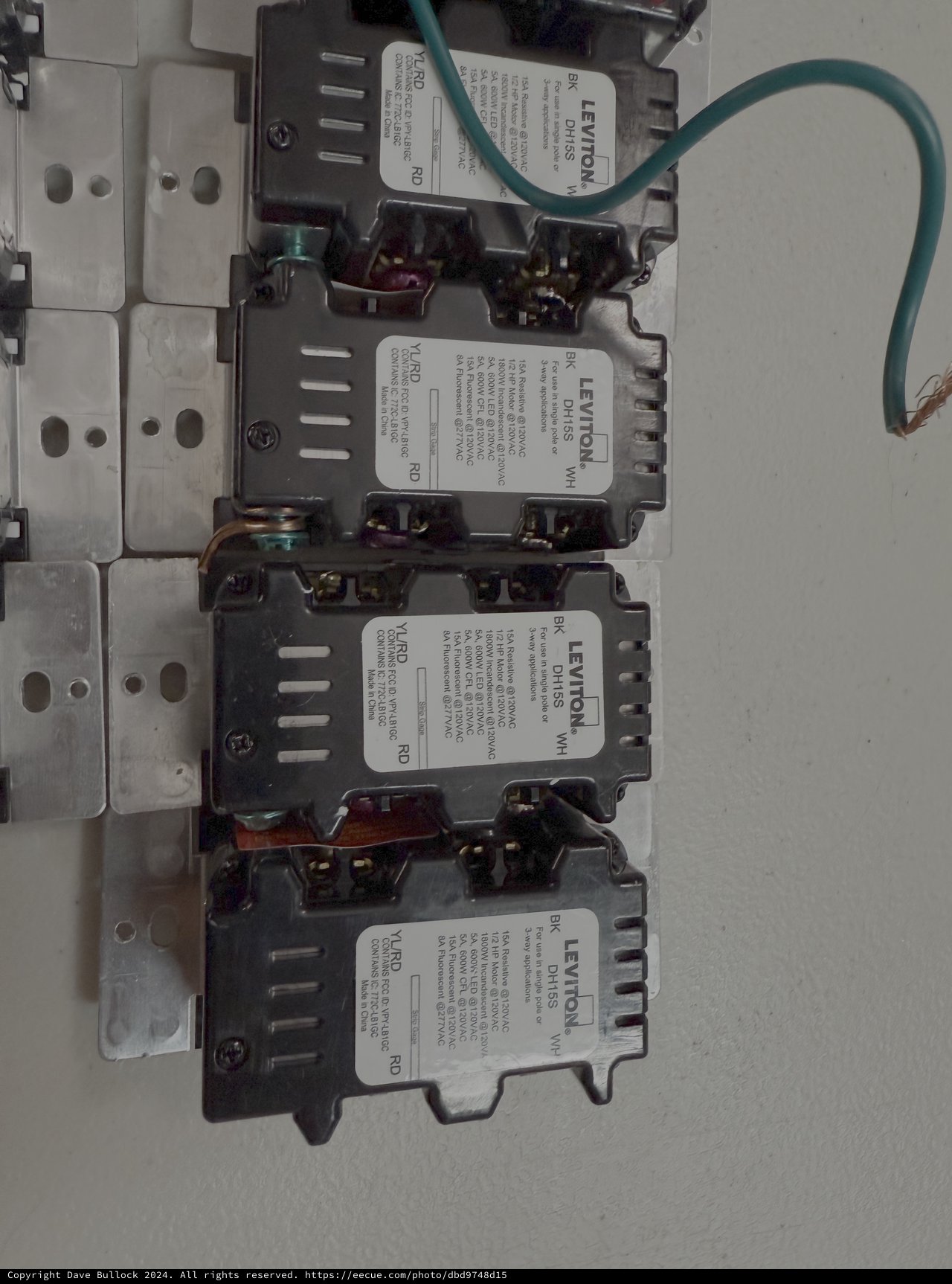 Leviton Electrical Components on Metal Mounting Rack
